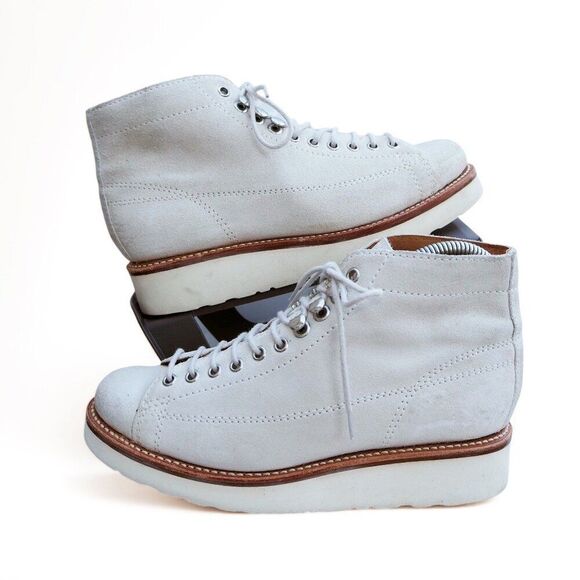 Grenson Andy Suede Monkey Boots Cream (Off White) Women's 7 - Picture 1 of 12